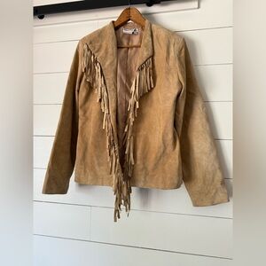 Vintage Nancy Bolin Rodeo Cowgirl Western Fringe Suede Leather Jacket Size 4, S